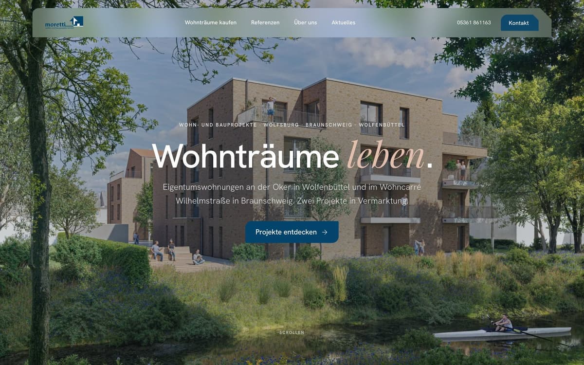 Webdesign für moretti Immobilien