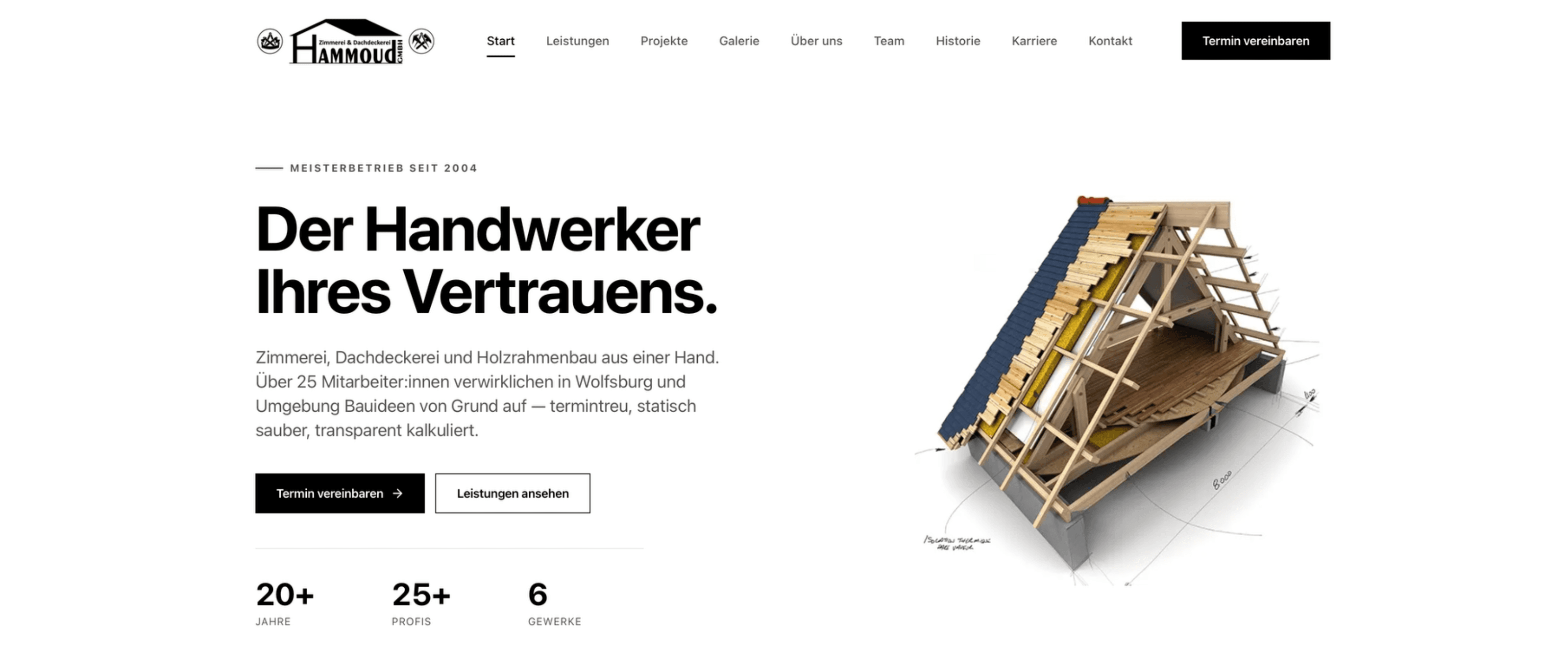 Zimmerei Hammoud GmbH - Webdesign für Zimmerei Hammoud GmbH in Wolfsburg